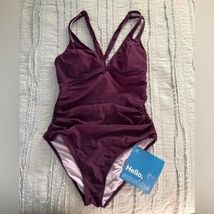 Cupshe Women's Eggplant Purple One Piece Swimsuit